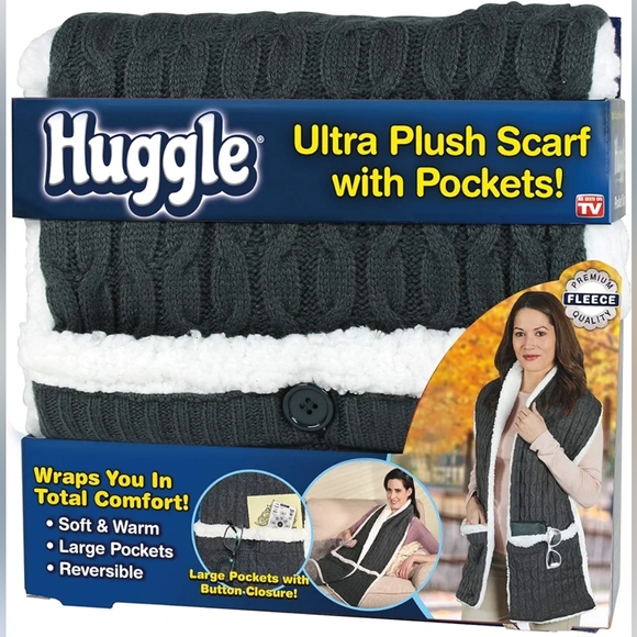 As Seen On TV Accessories - Ontel Huggle Scarf, Grey, One Size NEW